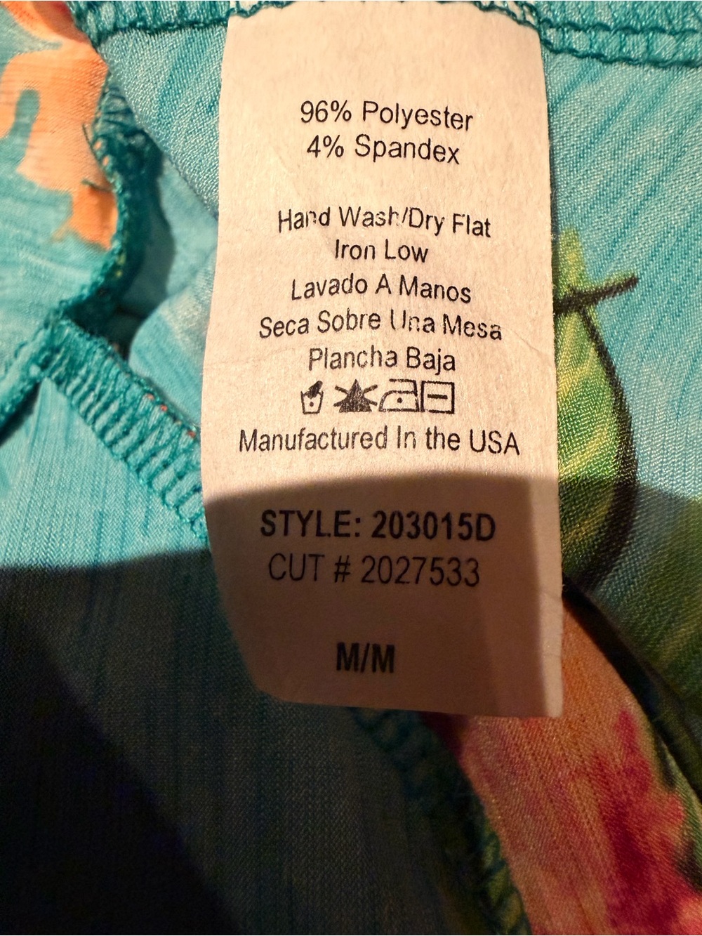 Chris and Carol Size Medium tank dress with Pockets in Green with flowers EUC - Picture 5 of 5